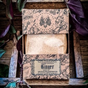 Other names: Amomum Zingiber Ginger root- the fiery plant, used since the times of ancient Greece and rome. A classic plant for matters of blood, love and luck. An excellent mutli-purpose herb that always deserves a place in the herb cabinet- particularly fantastic when created in an alcohol infusion. Magical Affiliations: Fire, sweetening, love, sex, awakening, blood magic, good luck, good cheer. For general information on how to use herbs… check out our ‘how to use herbs magically page’ Ginger Root was commonly used in the UK since the 6thc- as common as salt and pepper, and used even in the wilderness of the highland. This root is a popular root for awakening magic, bringing something into new growth. You get 5 tbsp of the herb per box! For this herb, that works out to approximately 43g. More information below…. Our herbs are high quality, organic grade herbs from reputable eco-friendly herbal stockists. This packaging is eco-friendly and entirely recyclable!