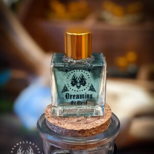 This Dreaming Oil works with the spirits of the herbs and spirits of dreaming to induce lucid dreaming and dream incubation. You can use this oil to connect to these spirits or to work magic intertwined with the realm of sleep. This blend has a warm, herby and sweet scent. It contains within it the transformed plant spirits of Mugwort, Chamomile, Blue Tansy, Clary Sage and many others on top of a base of Olive oil. The plant spirits are already primed and ready to work with you. There's no other ingredient necessary for them to aid you in your work.