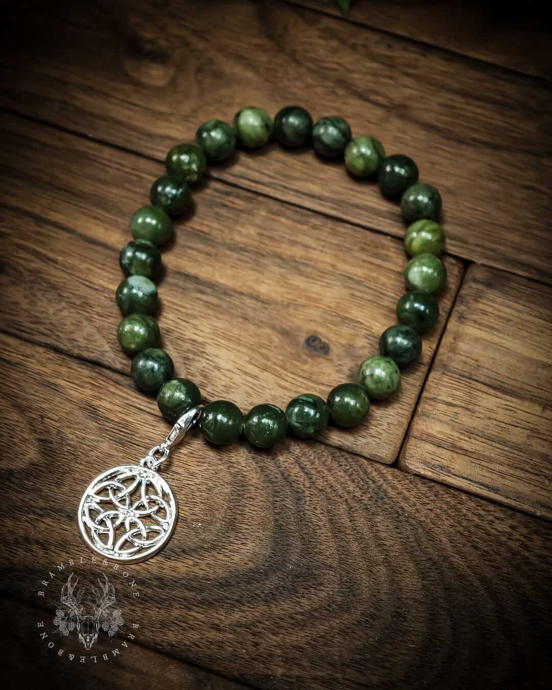 Connemara Marble Bracelet- Celtic Circular Knot design - Bramble & Bone